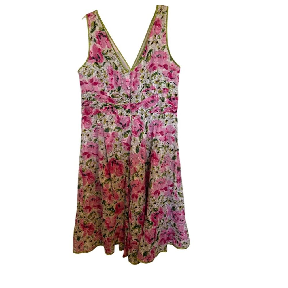 Dressbarn Woman Plus Size 18 Floral V-Neck Sleeveless Knee Dress - Picture 2 of 8